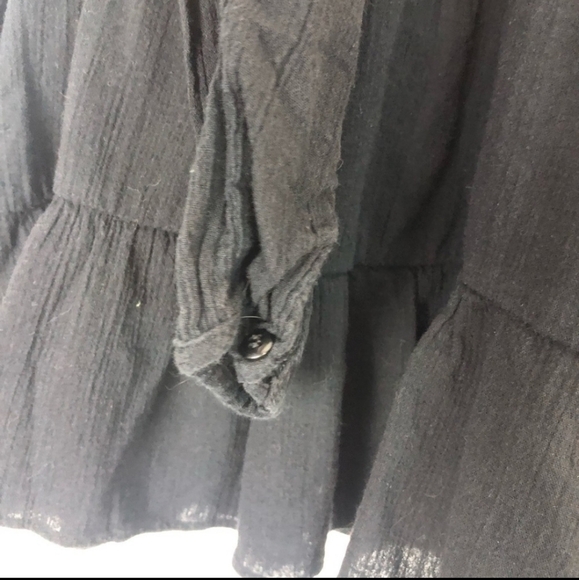 Tiered Ruffle Babydoll Top Black Medium - Picture 4 of 11